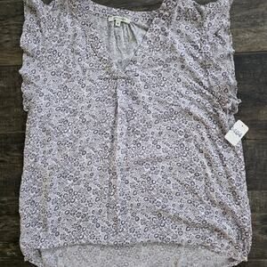 #404 Anne Carson Black and White Patterned Blouse Medium